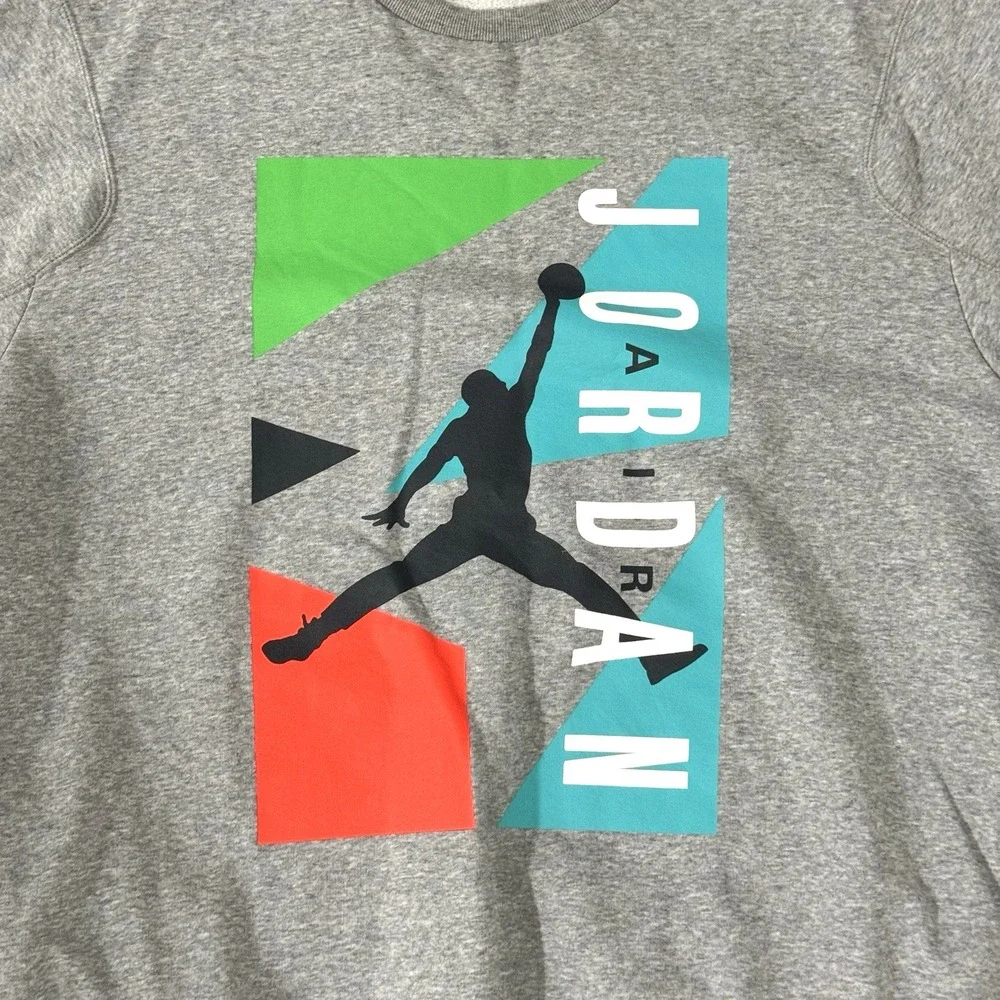 Nike Air Jordan Grey Color Block Jumpman Sweatshirt Men's 3XL